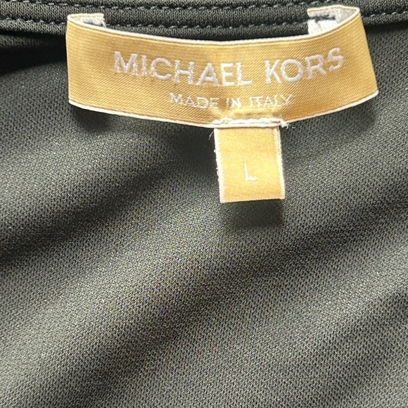 Michael Kors Cold Shoulder Scoop Neck Oversized Long Sleeve Silky Black Top Sz L - Picture 6 of 10